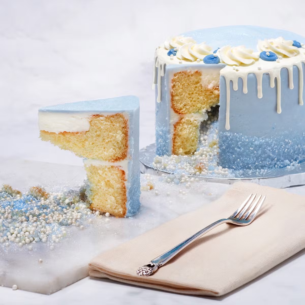 Winter Wonderland Layer Sprinkle Cake