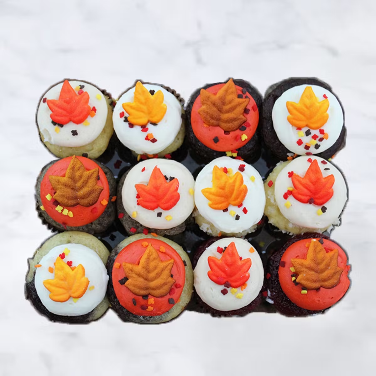 "Happy Fall" Mini Cupcakes - 1 Dozen