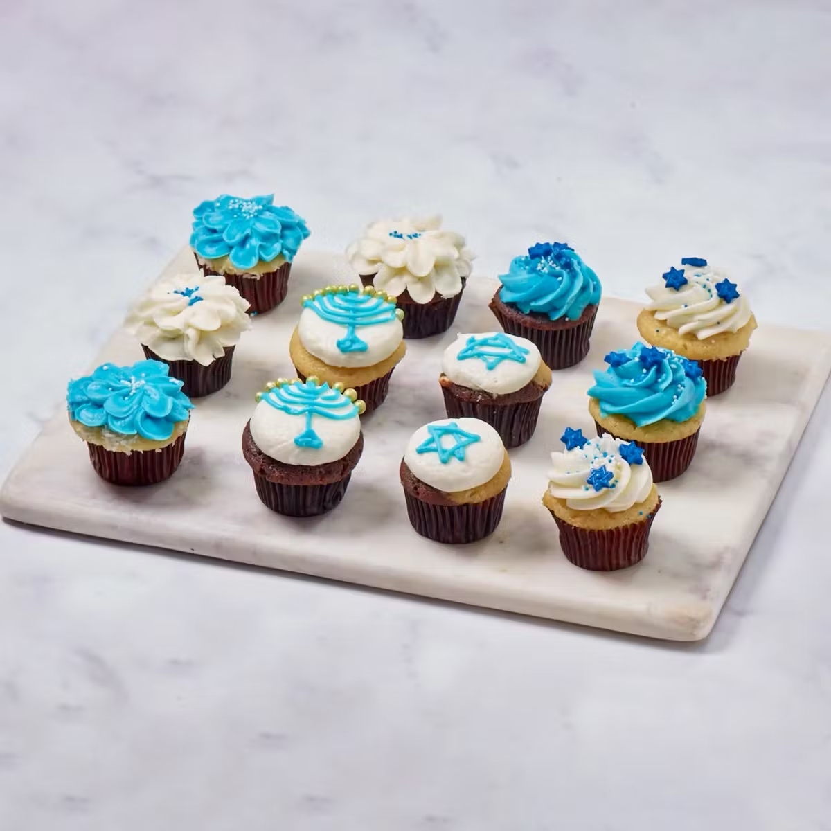 Hanukkah Festival of Sweet Lights Mini Cupcakes - 1 Dozen