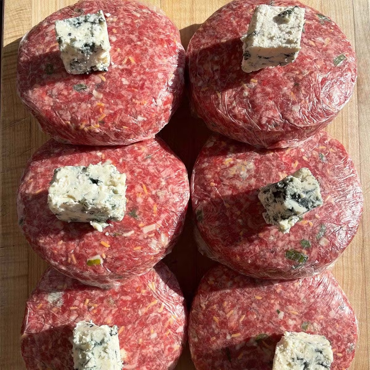 Blue Aged Cheddar Jalapeno Burgers + Bacon Combo