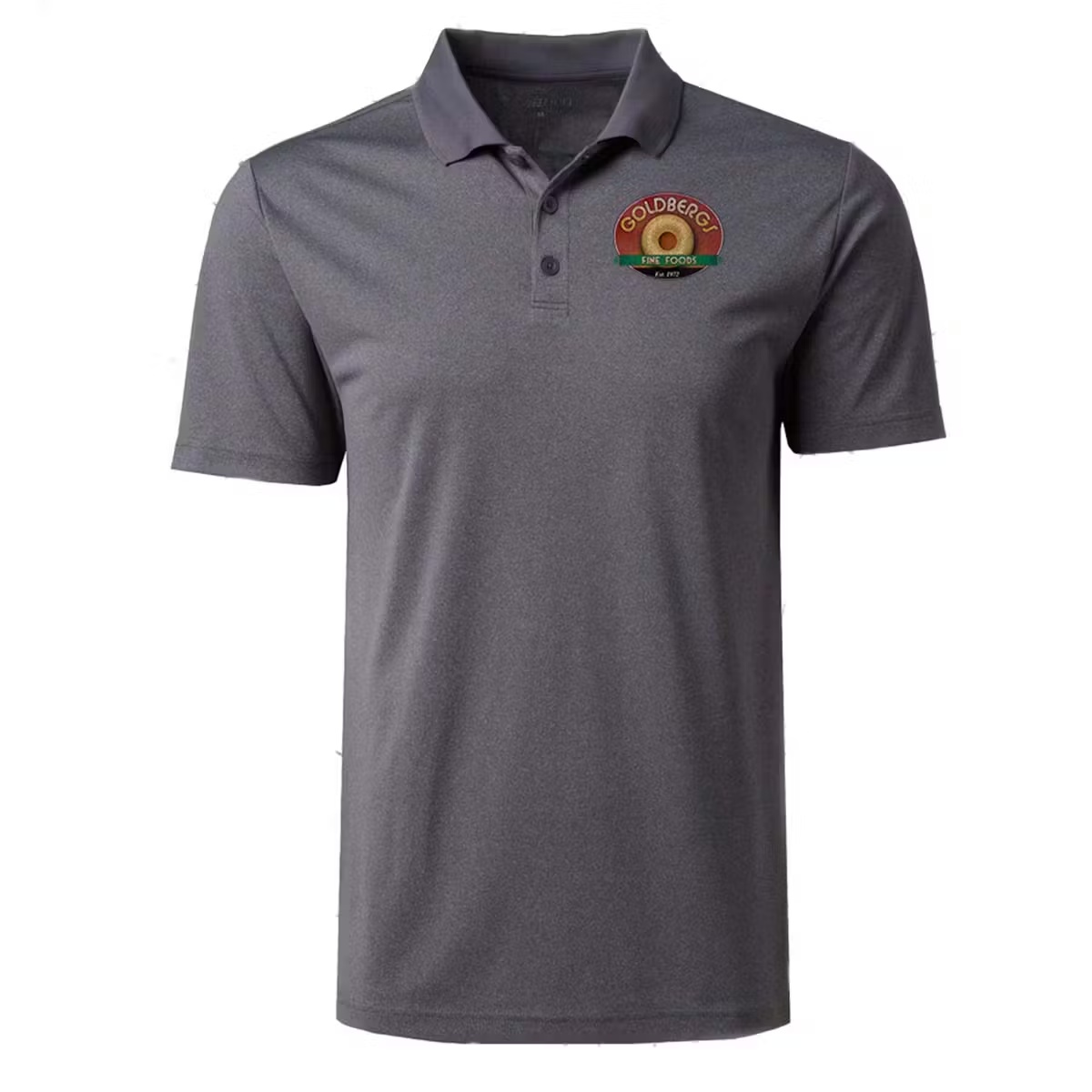 Goldberg's Embroidered Gray Polo T-Shirt