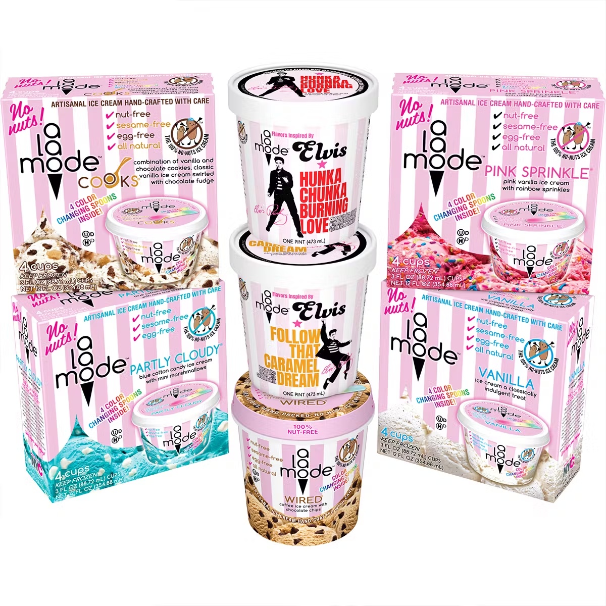 Elvis Sampler Ice Cream - 3 Pints + 16 Cups