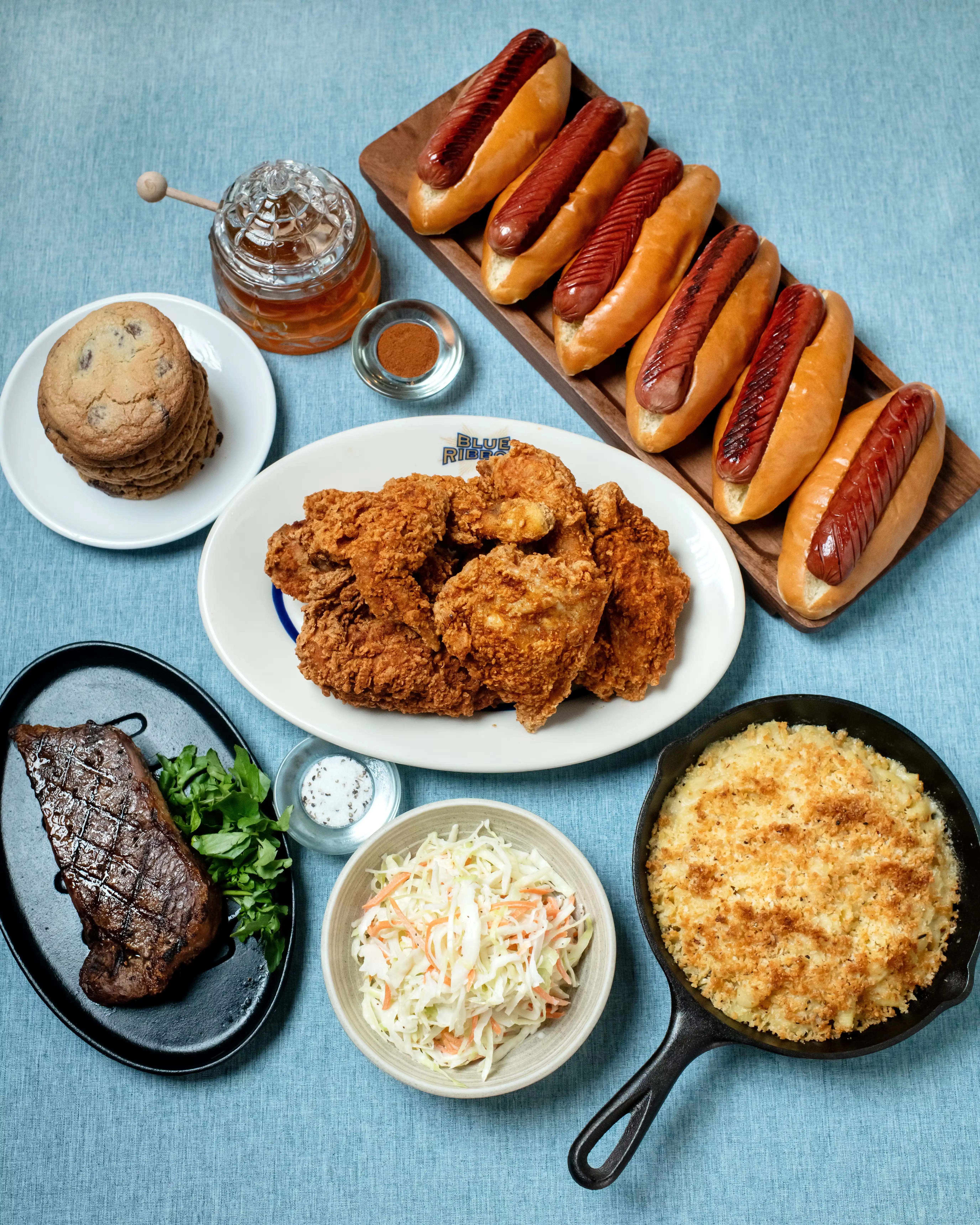 "Summer Sizzler" Fried Chicken + Steak + Hot Dog Feast