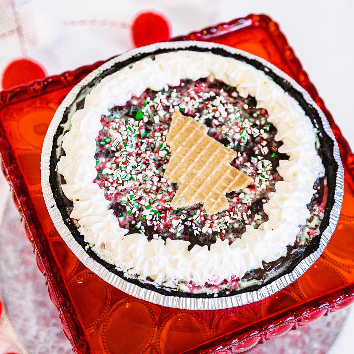Peppermint Krisp Ice Cream Pie