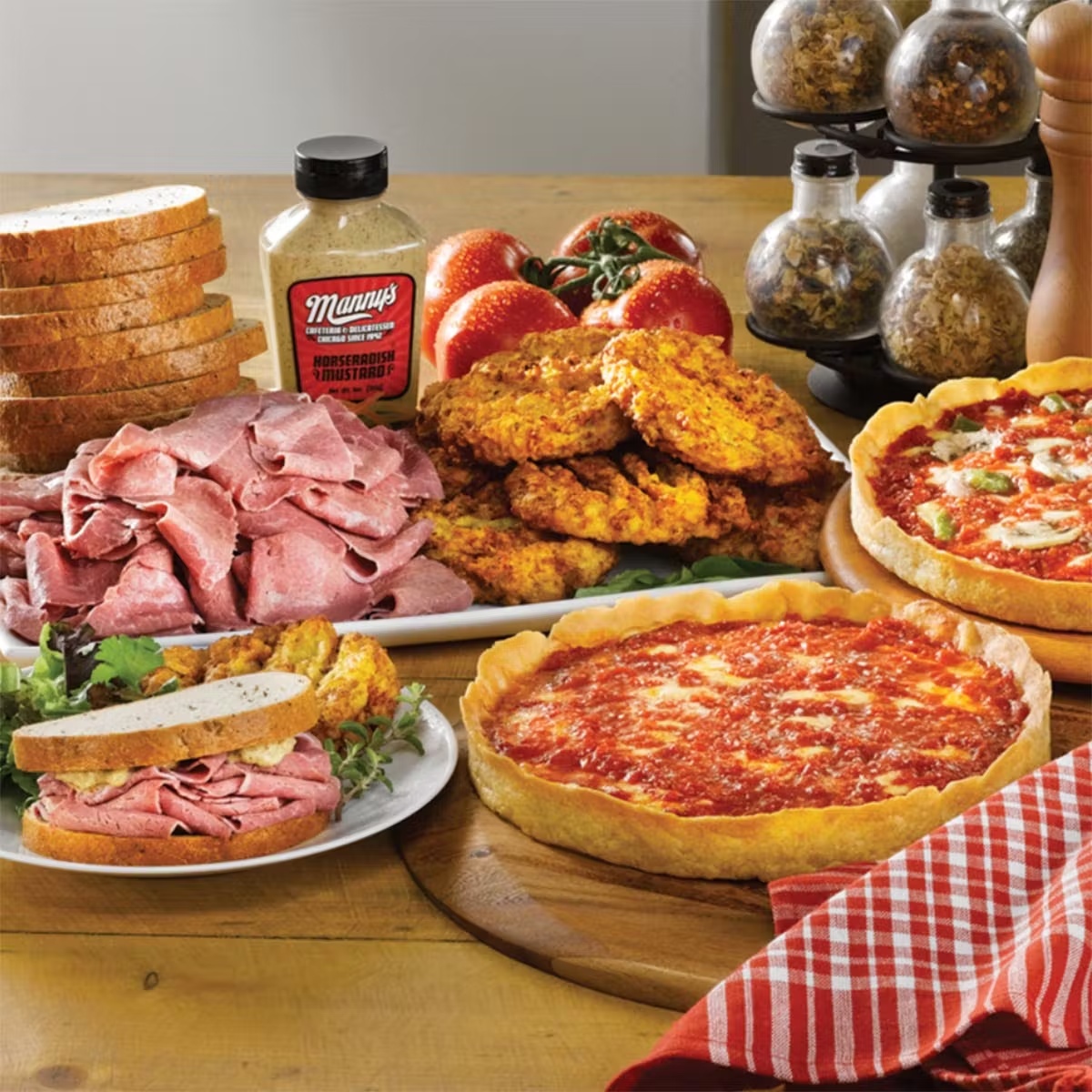 2 Lou Malnati's Pizzas + Manny's Corned Beef Kit