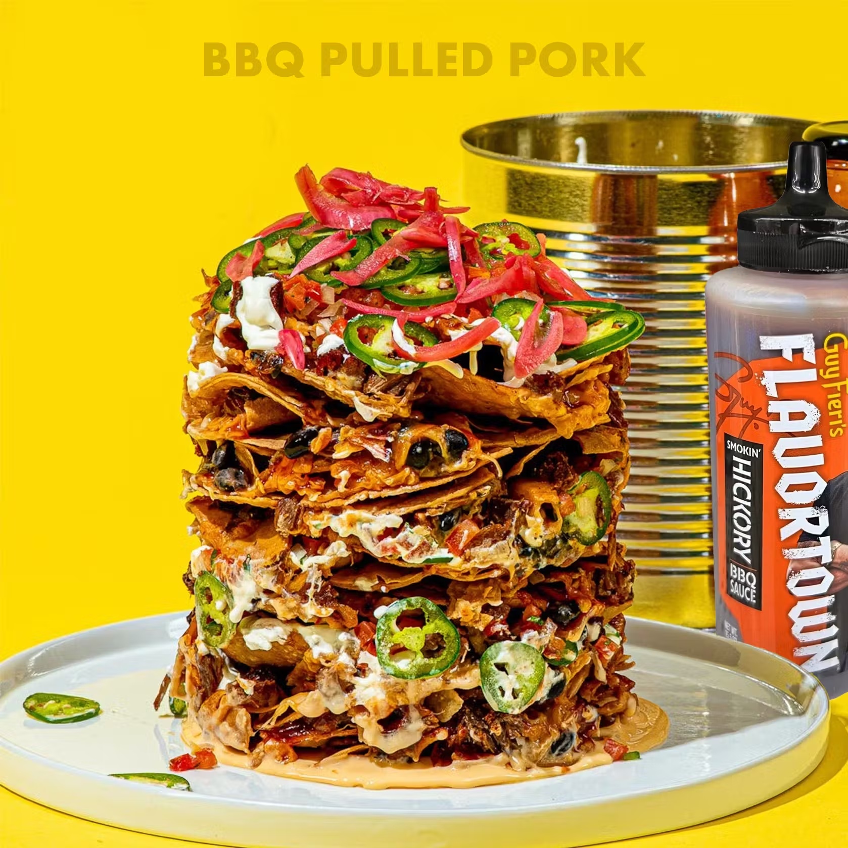 Guy's BBQ Pulled Pork Trash Can Nachos