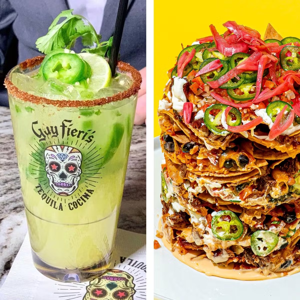 Guy's BBQ Trash Can Nachos + Caliente Margaritas
