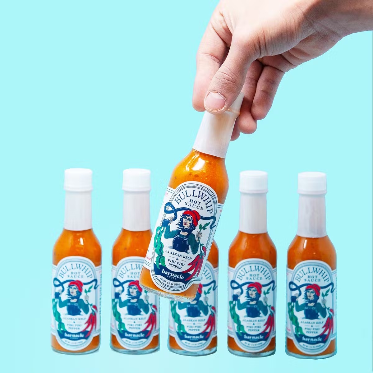 Bullwhip Kelp & Piri Piri Hot Sauce - 6 Pack