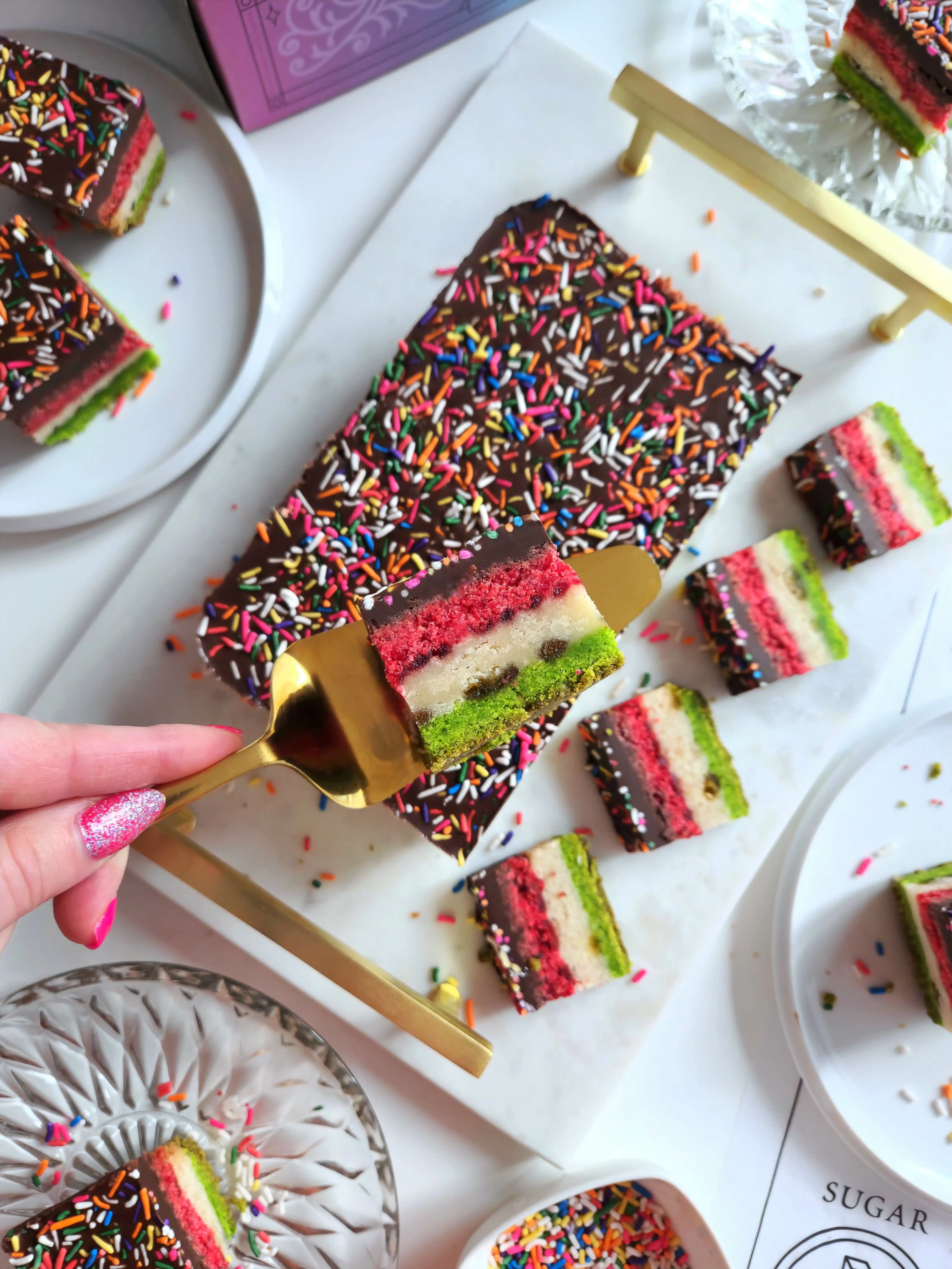 Rainbow Cookie Shortbread Tray