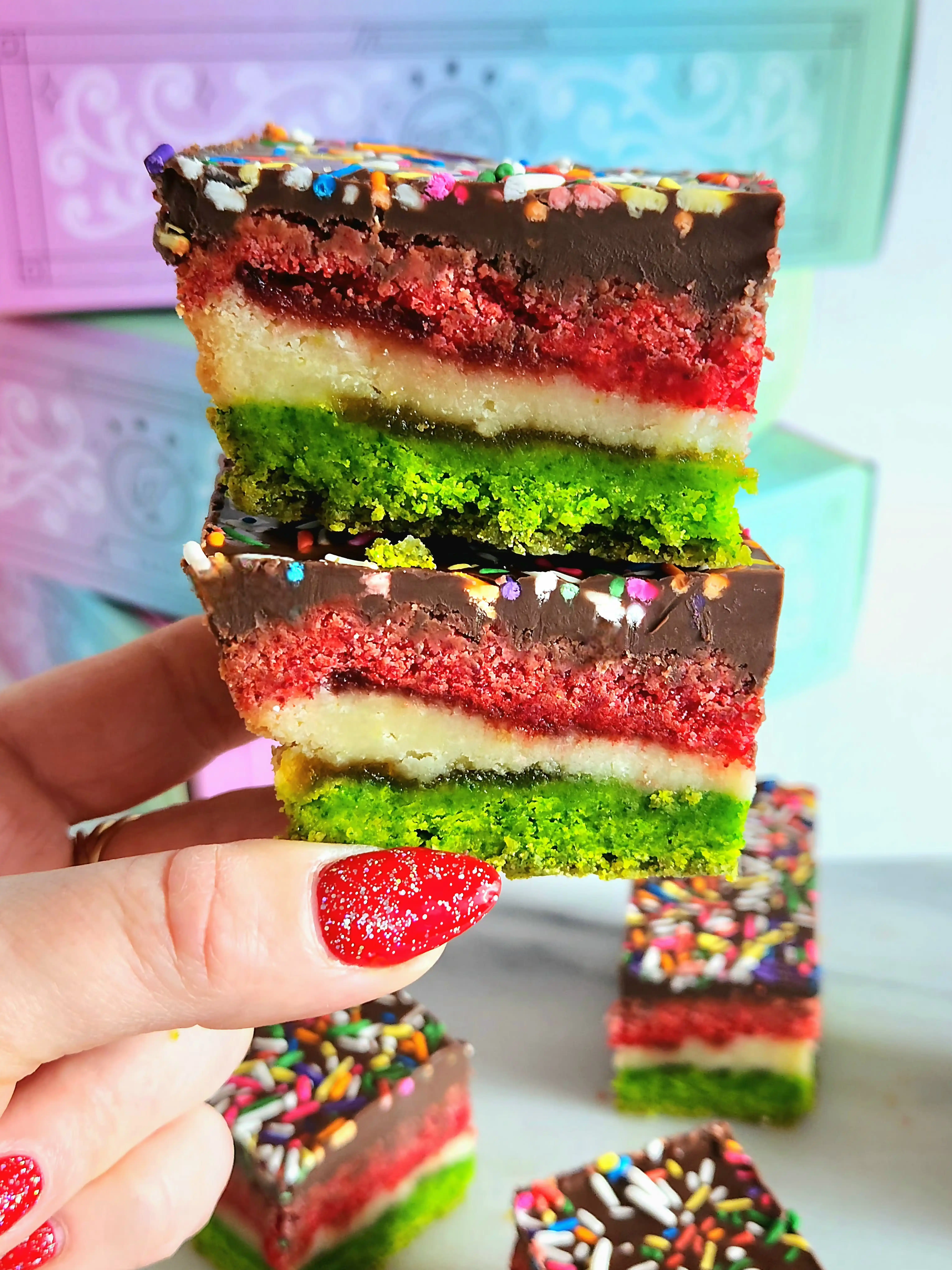 Rainbow Cookie Shortbread Tray