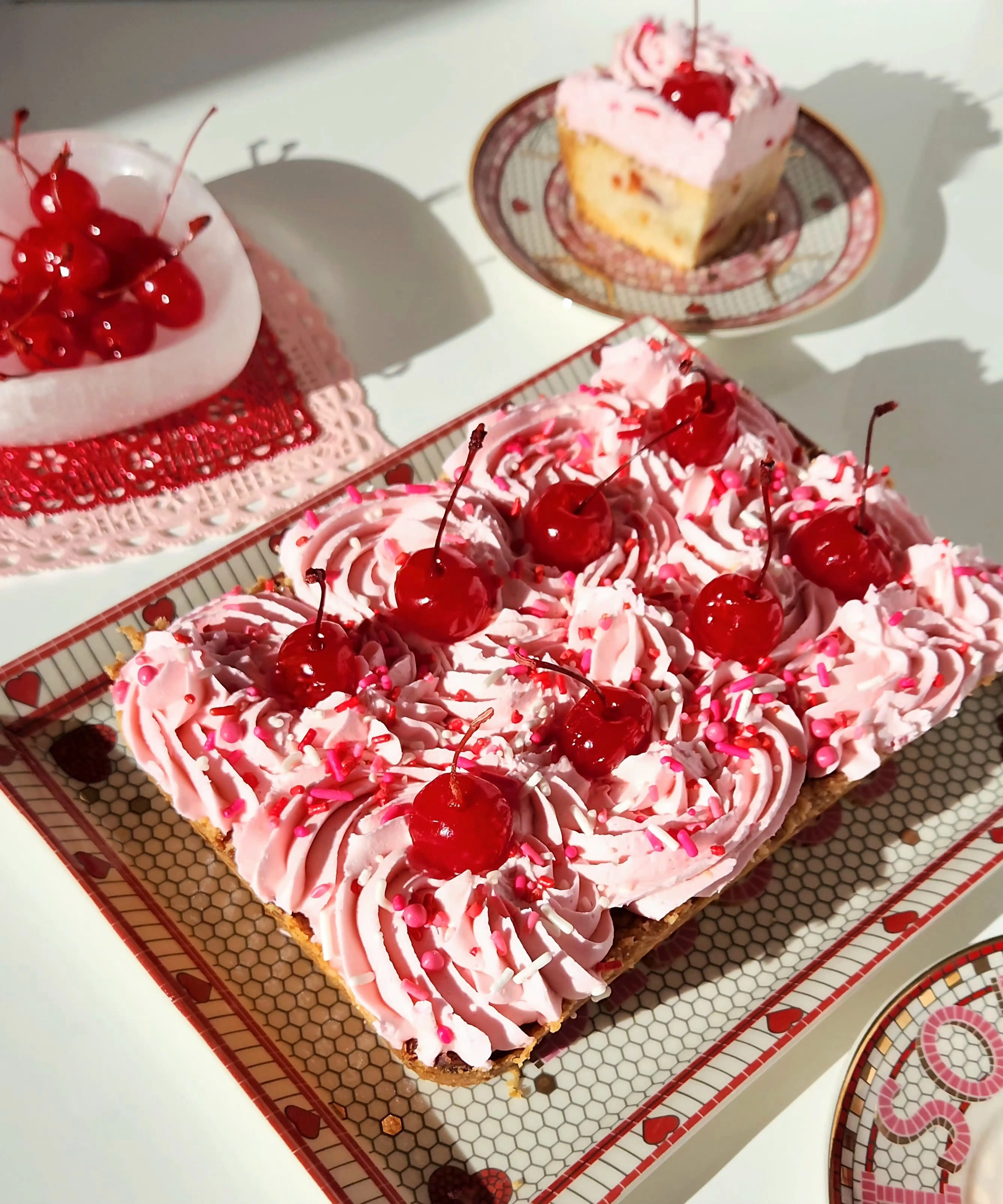 Valentine's Cherry Buttercream Shortbread Tray