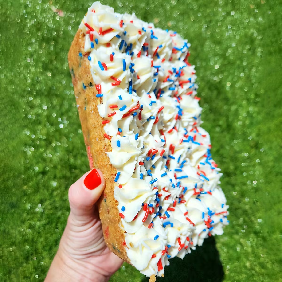 Red, White, & Blue Buttercream Shortbread Tray