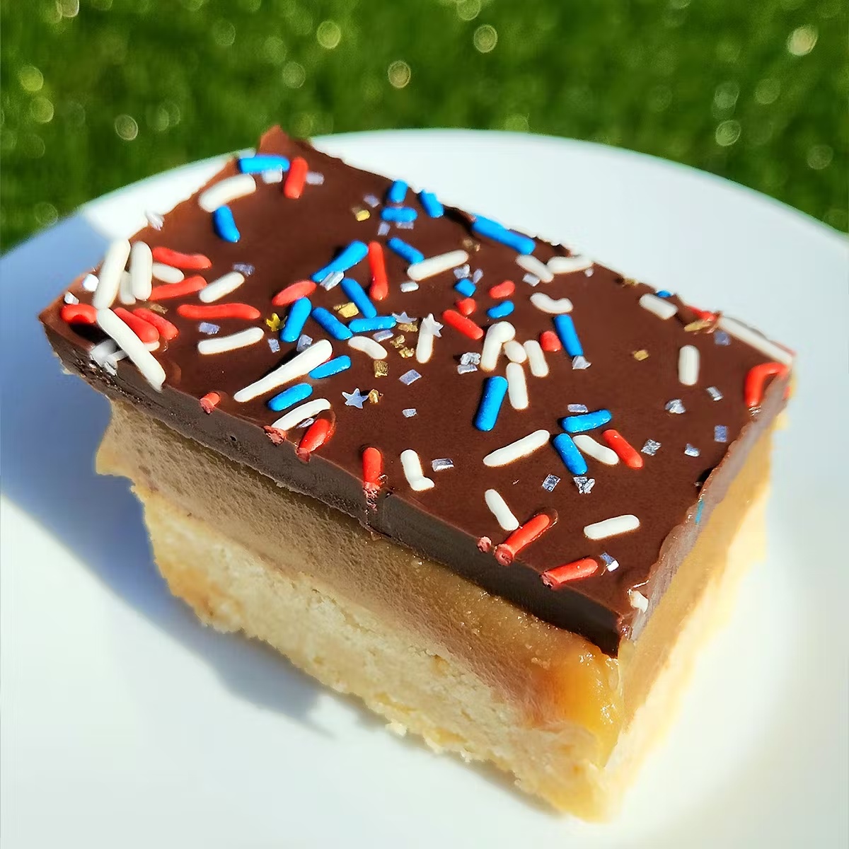 Red, White, & Blue Millionaires Shortbread Tray