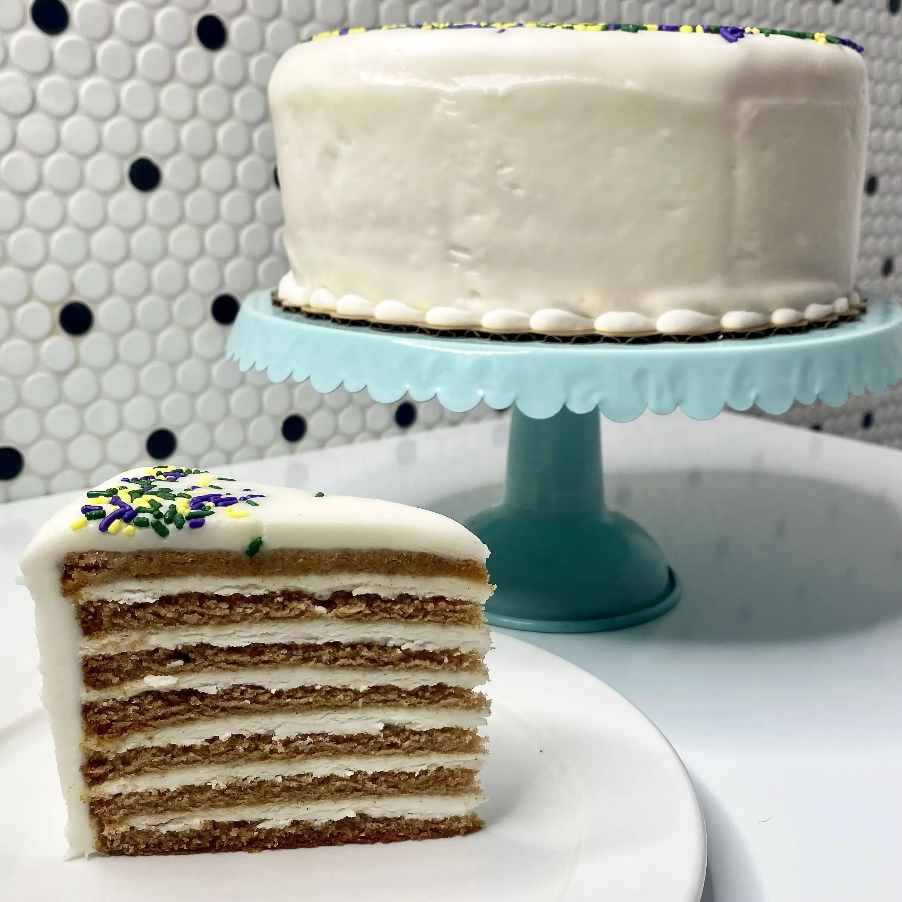 Cream Cheese King Cake Doberge Cake