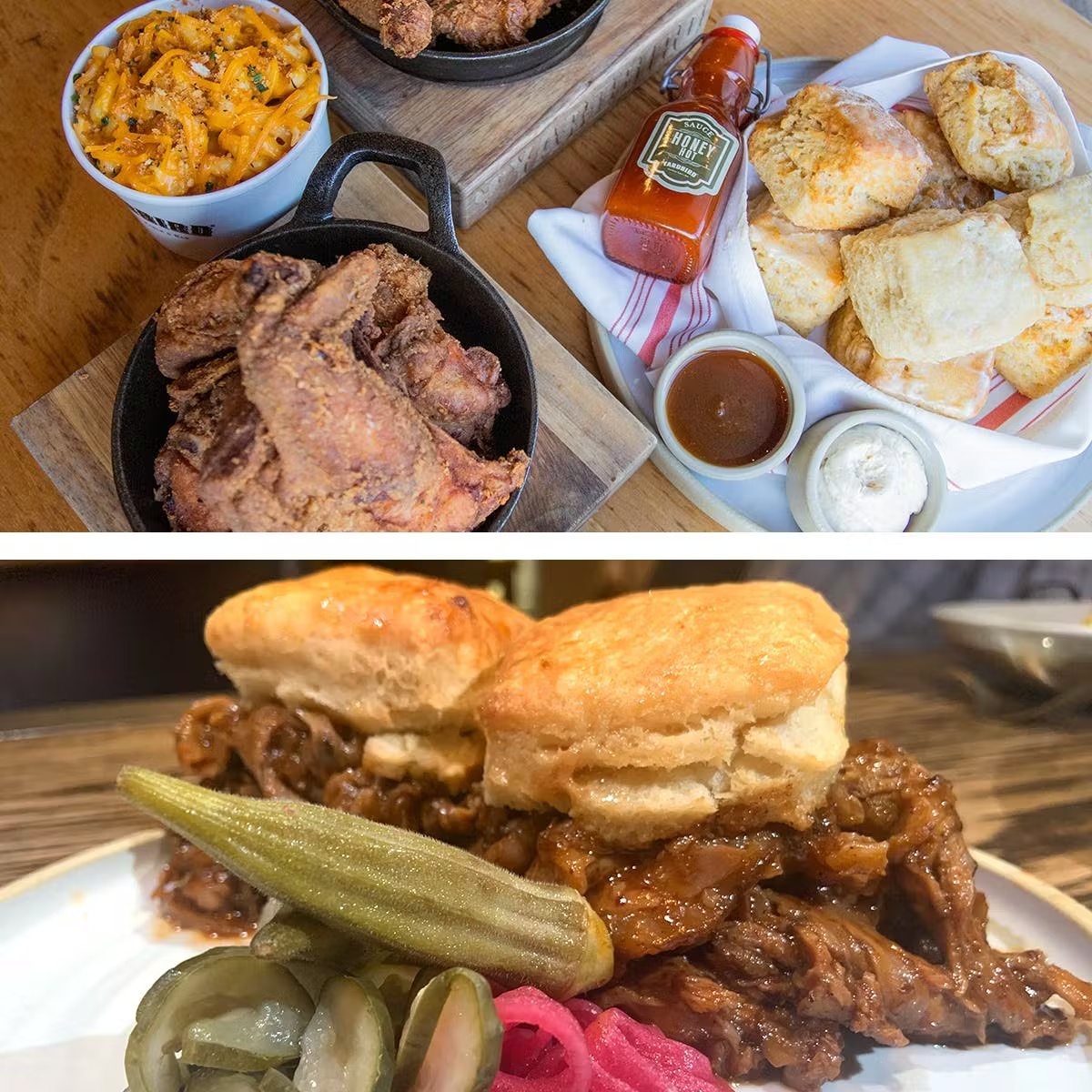 Smoked Brisket Biscuit + Fried Chicken Dinner Combo Kit for 4-6