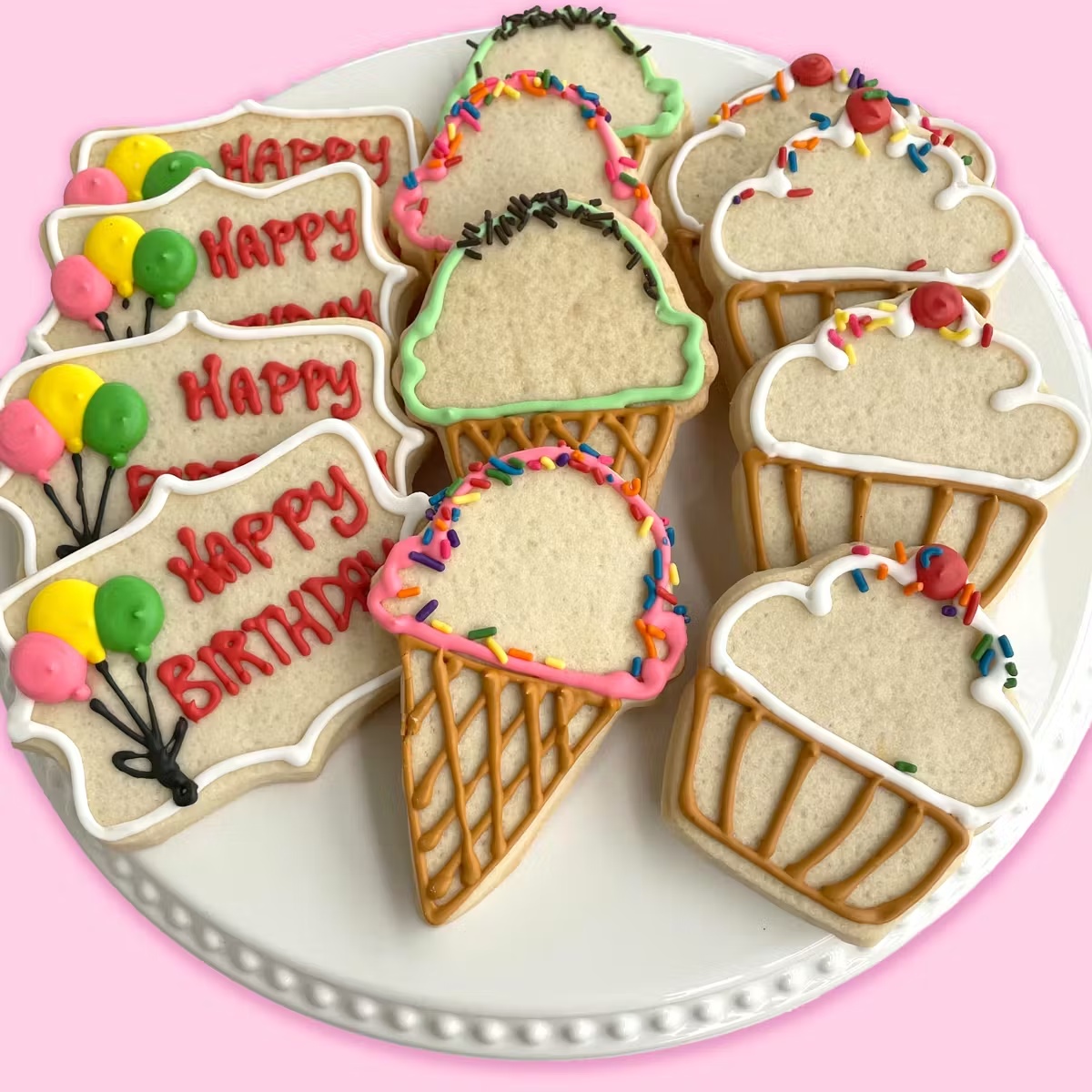 "Happy Birthday" Sugar Cookies - 12 Pack