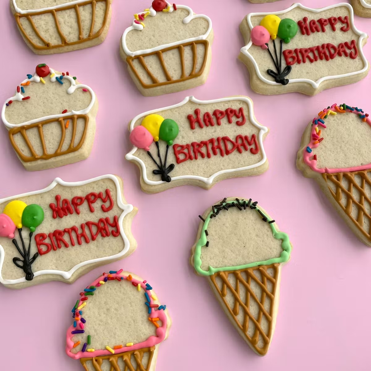"Happy Birthday" Sugar Cookies - 12 Pack