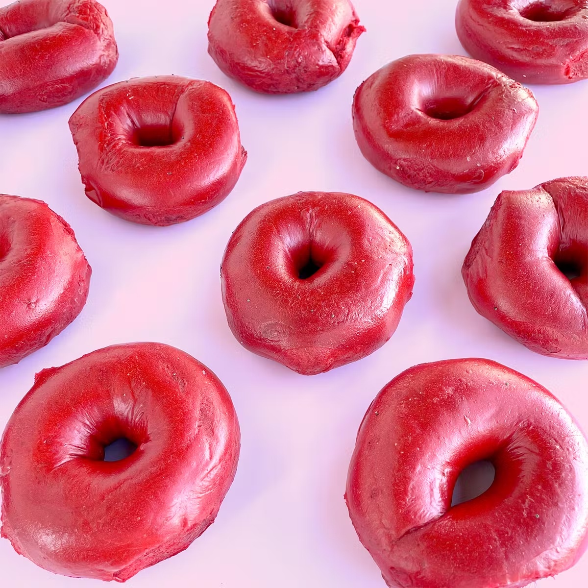 Valentine's Day Red Bagels - Dozen