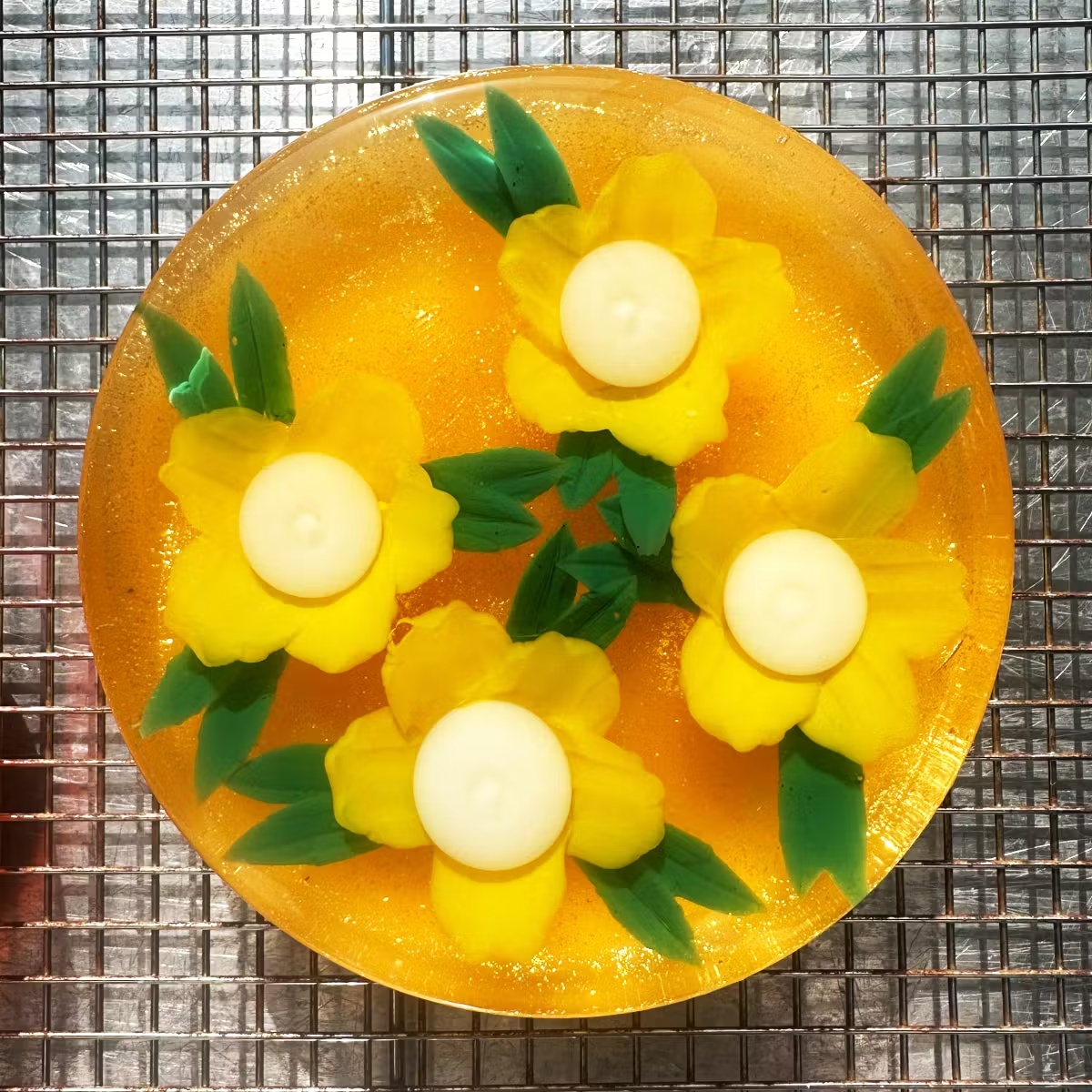 Non-Boozy Virgin Colada Mocktail Jelly Cake