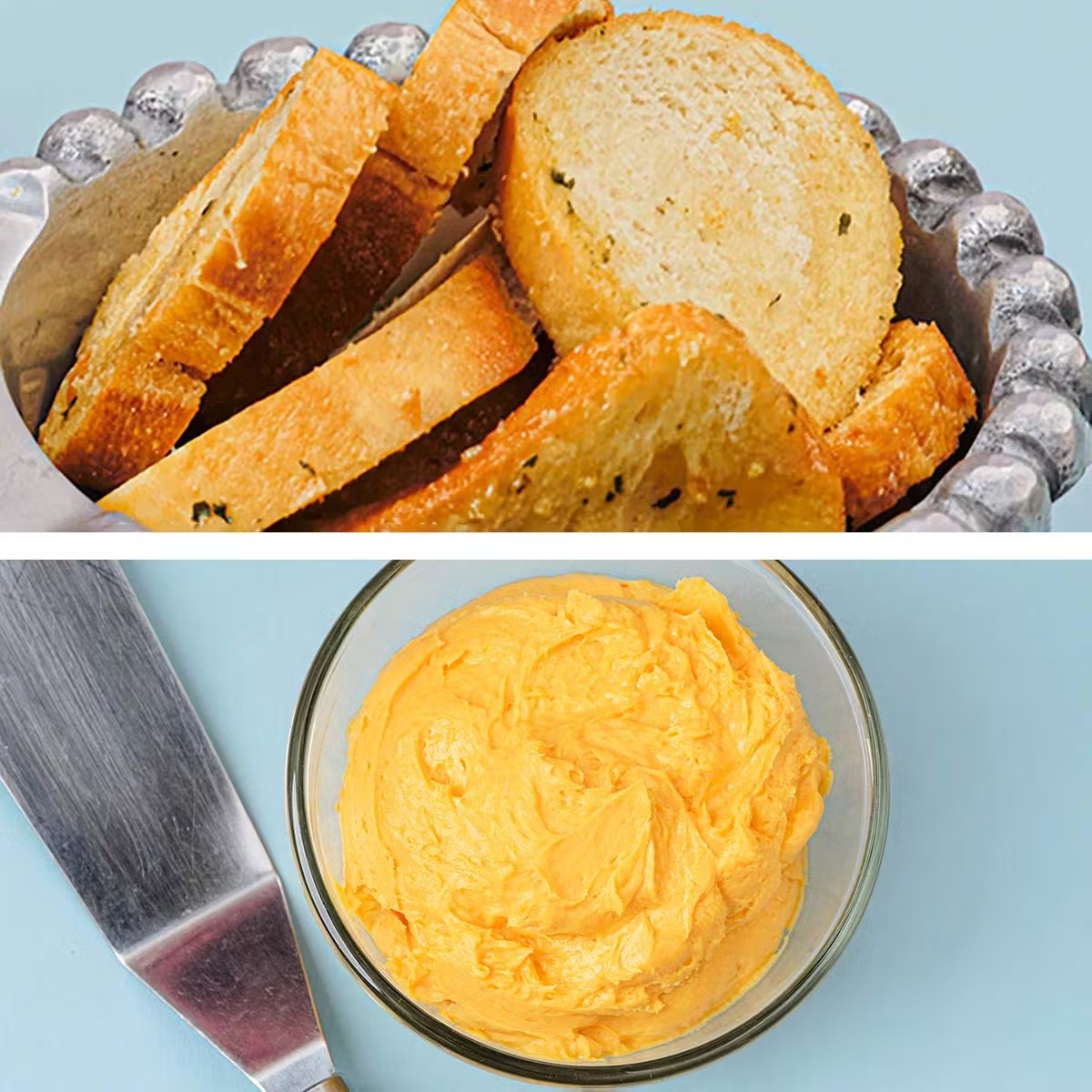 Cheddar Cheese Spread + Garlic Croutons