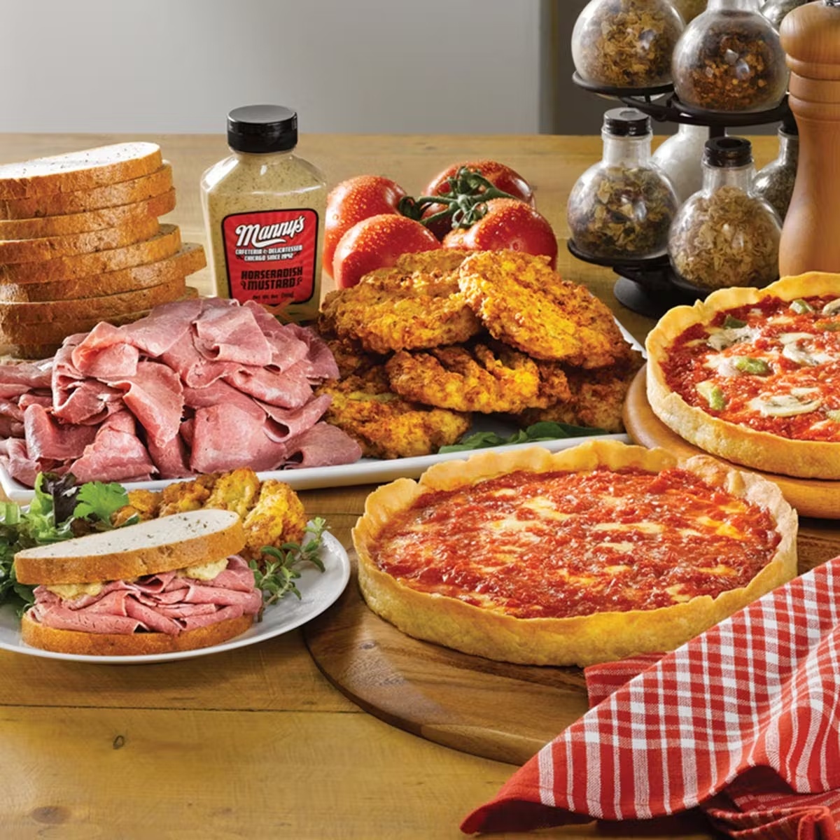 2 Lou Malnati's Pizzas + Manny's Corned Beef Kit