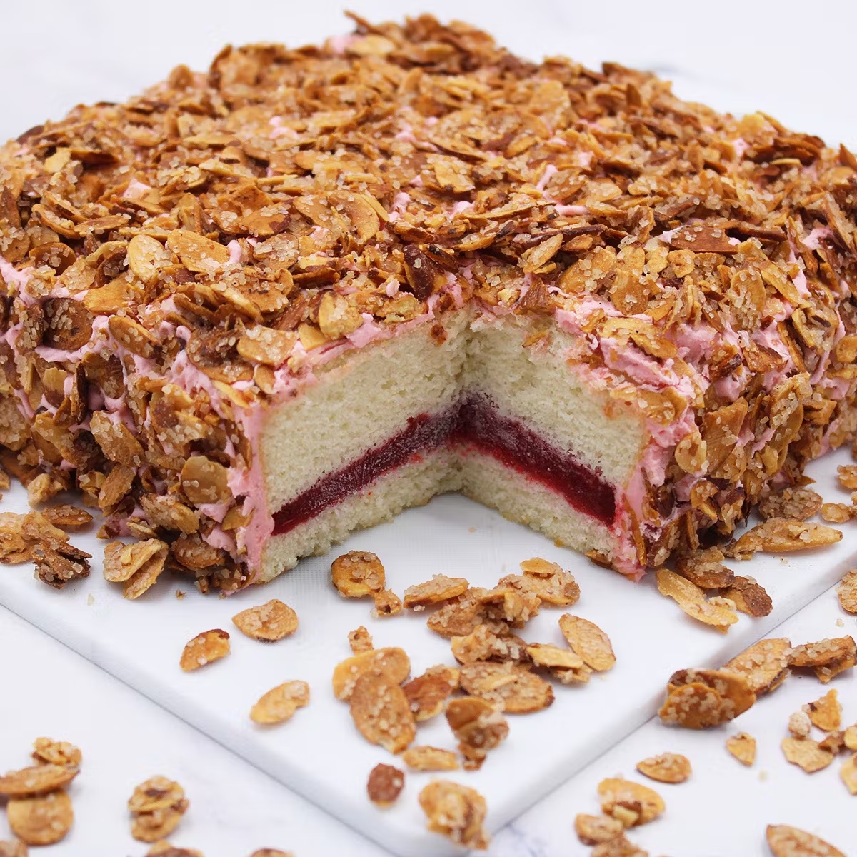 Burnt Almond Raspberry Torte