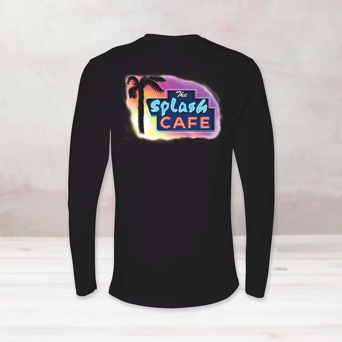 Black + Neon "Splash Cafe" Long Sleeve Shirt