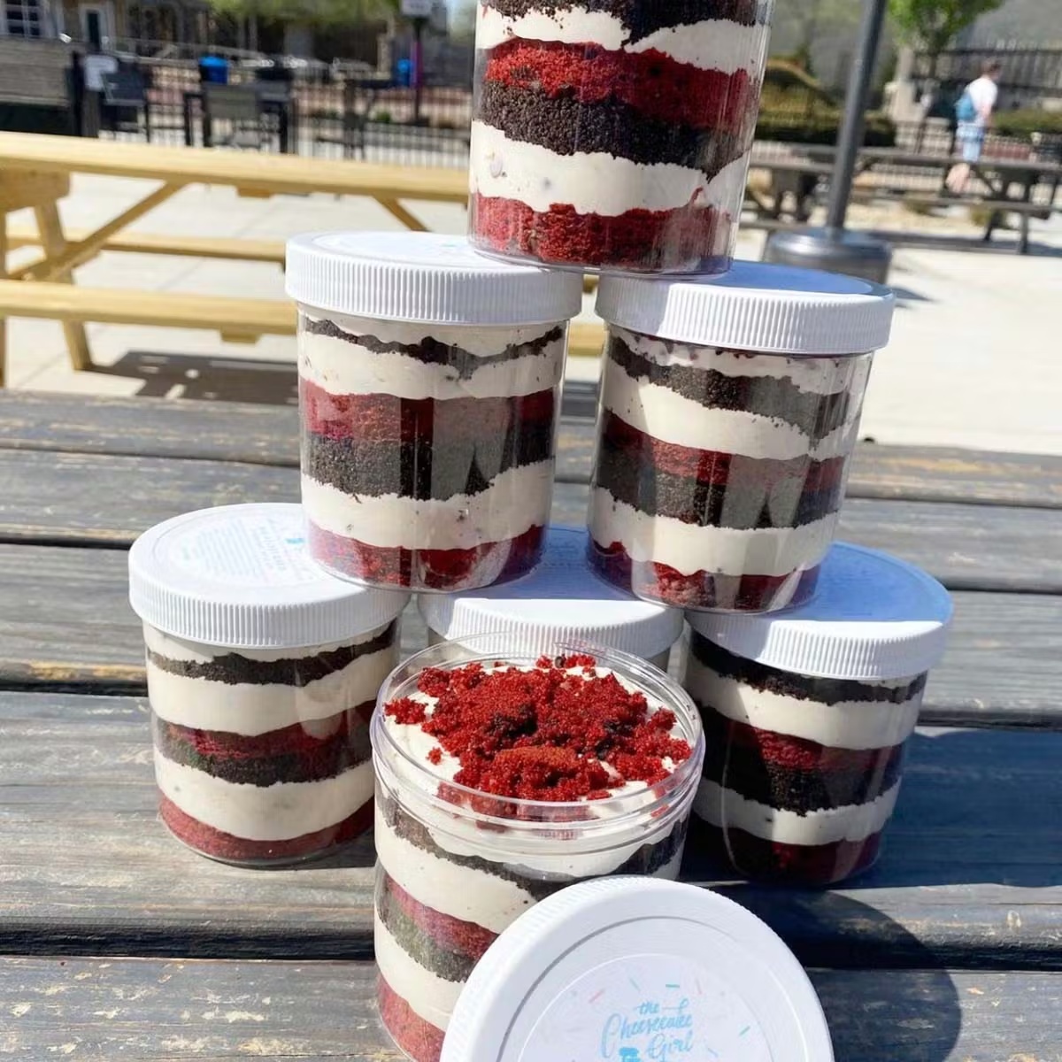 Red Velvet Oreo Cheesecake Jars - 4 Pack