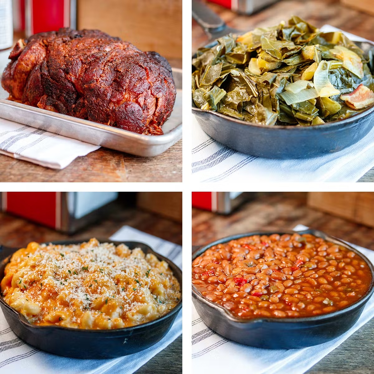 Whole Smoked Pork "Meat 'n' Three" BBQ Dinner Kit for 10-12