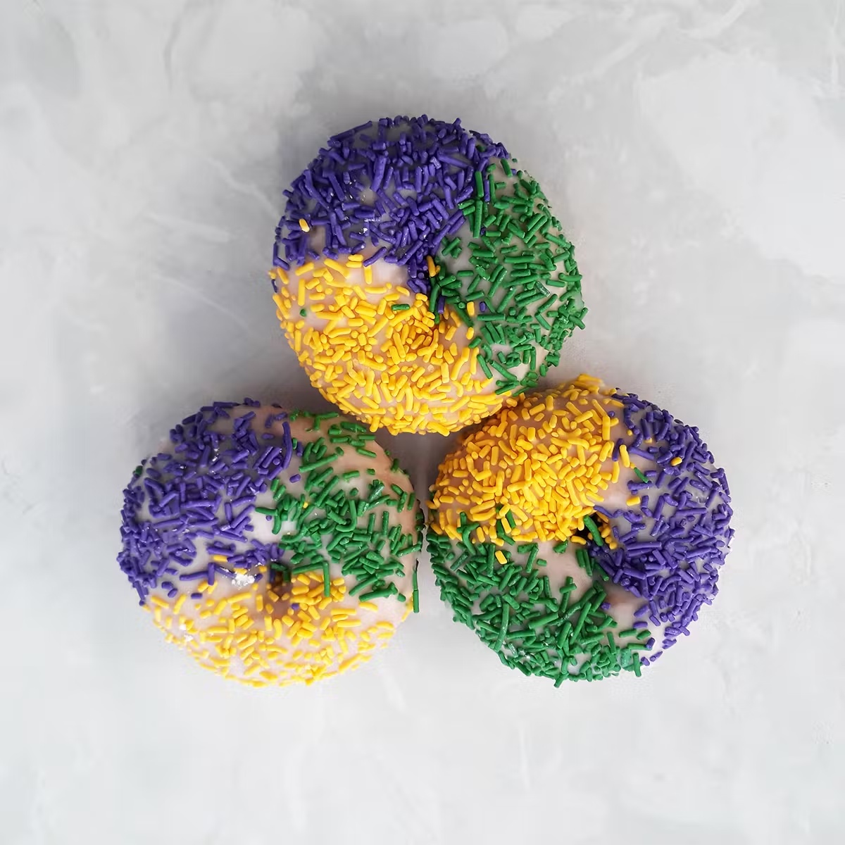 Mardi Gras Cake Donuts