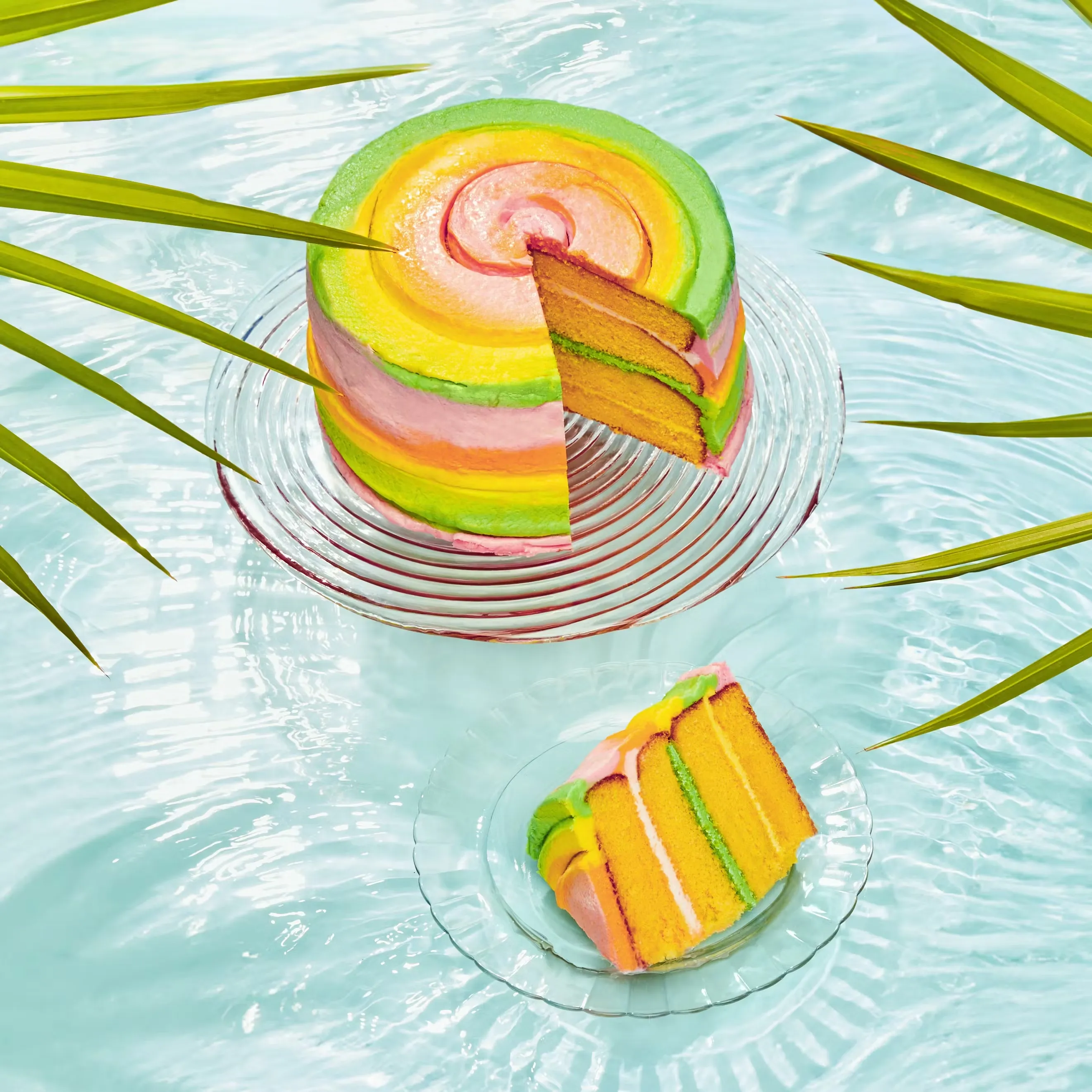 Rainbow Sherbert 4-Layer Cake