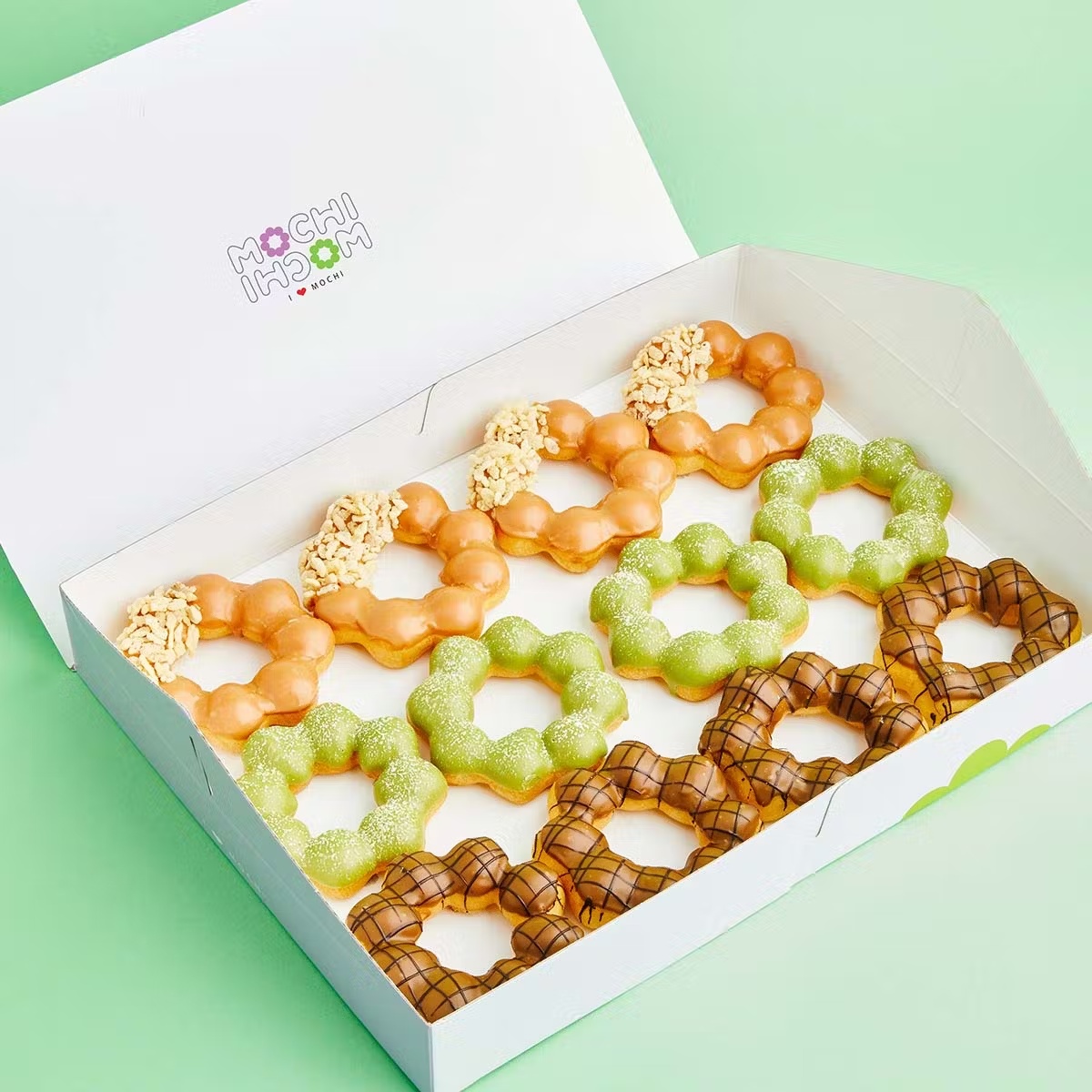 Coffee + Tea-Inspired Mochi Donuts - 12 Pack