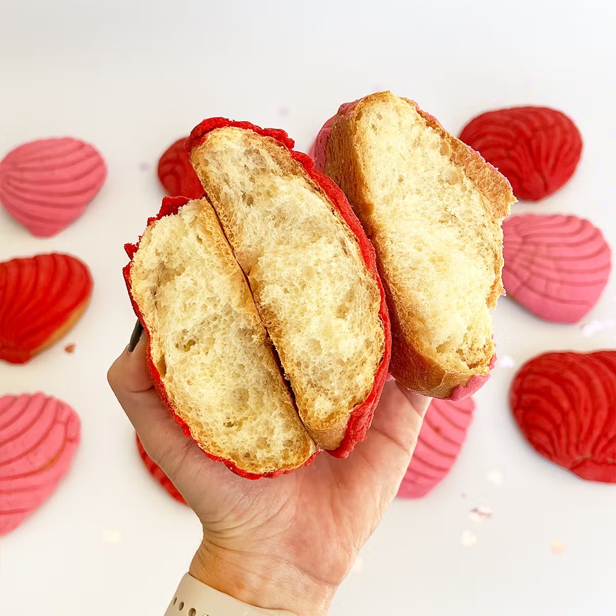 Heart "Concha" Sweet Bread - 12 Pack