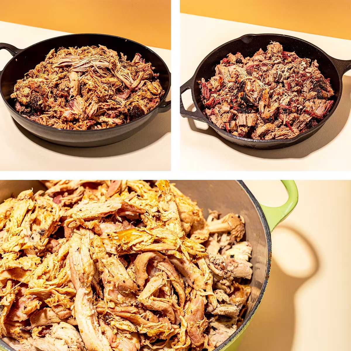 Chopped Brisket + Pulled Pork + Pulled Chicken for 4-6