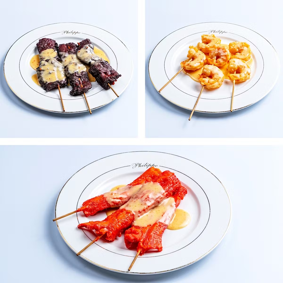Beef + Chicken + Shrimp Satay Sampler - 12 Pack