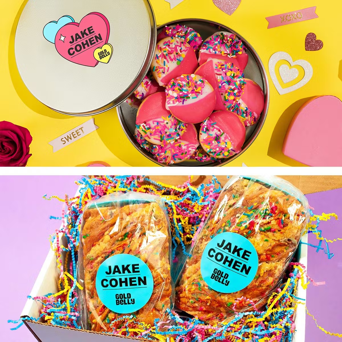 Birthday Cake Babka + Mini Pink & White Cookie Combo