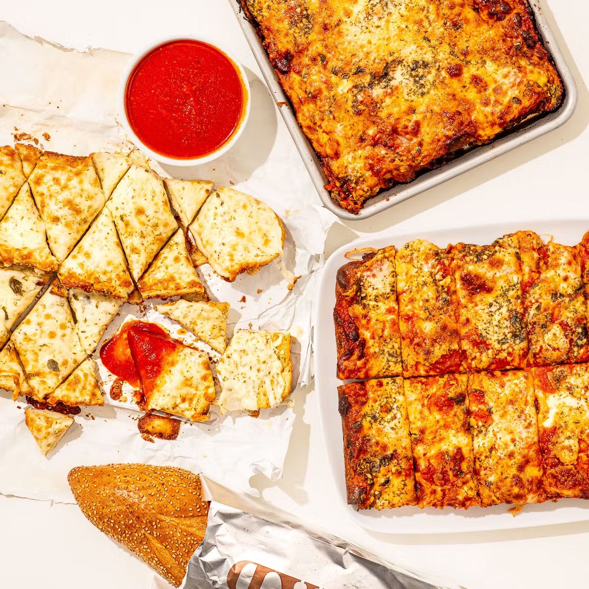 Christian's Signature Pizza + Garlic Bread Combo for 8-12