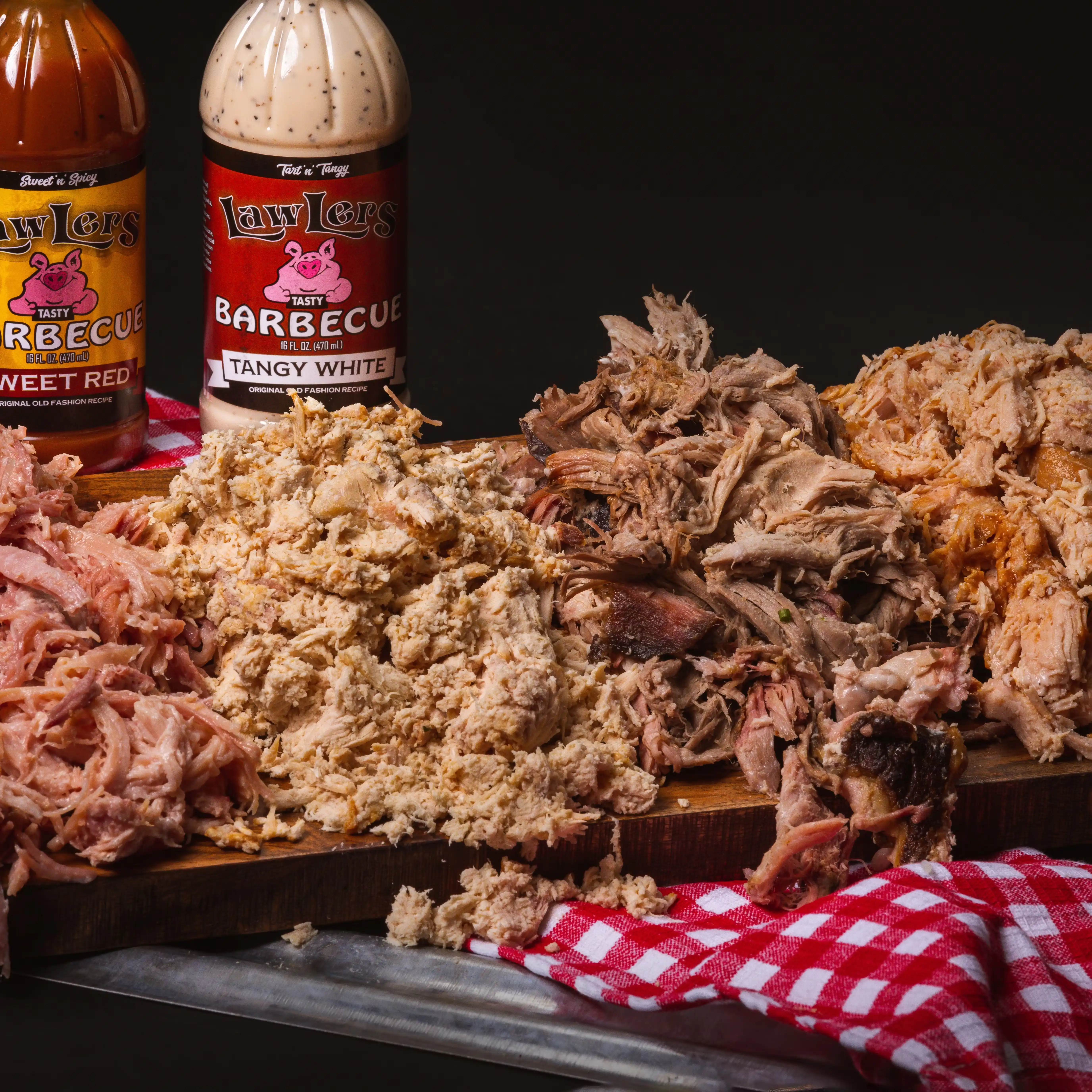 Pulled Hickory-Smoked Meat Sampler - 8 lbs.