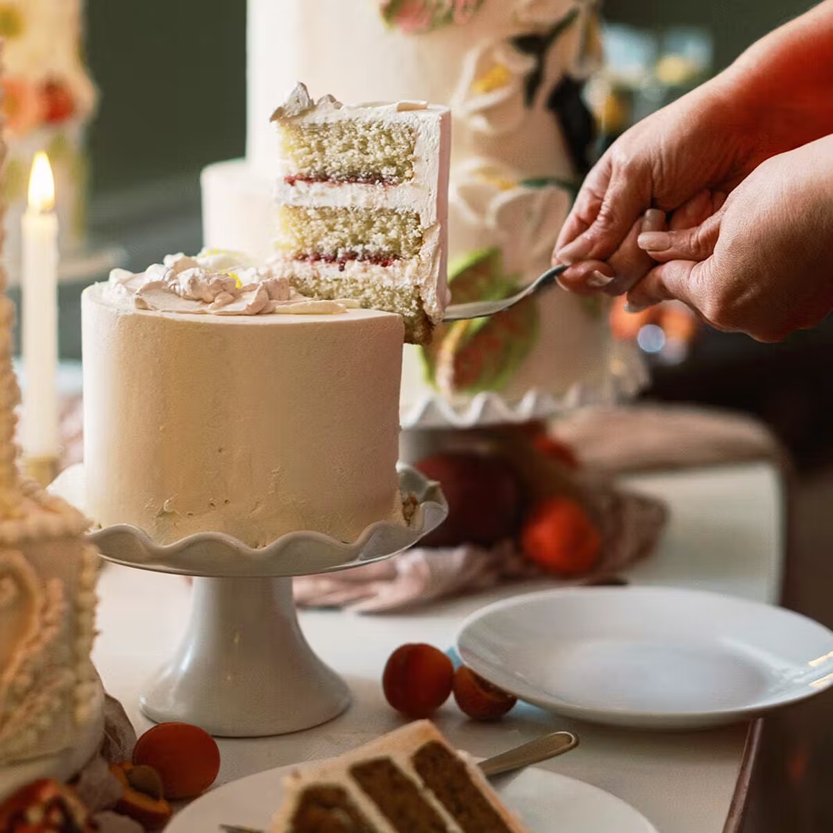 "The Wedding Cake" Floral Decorated Almond Raspberry Cake