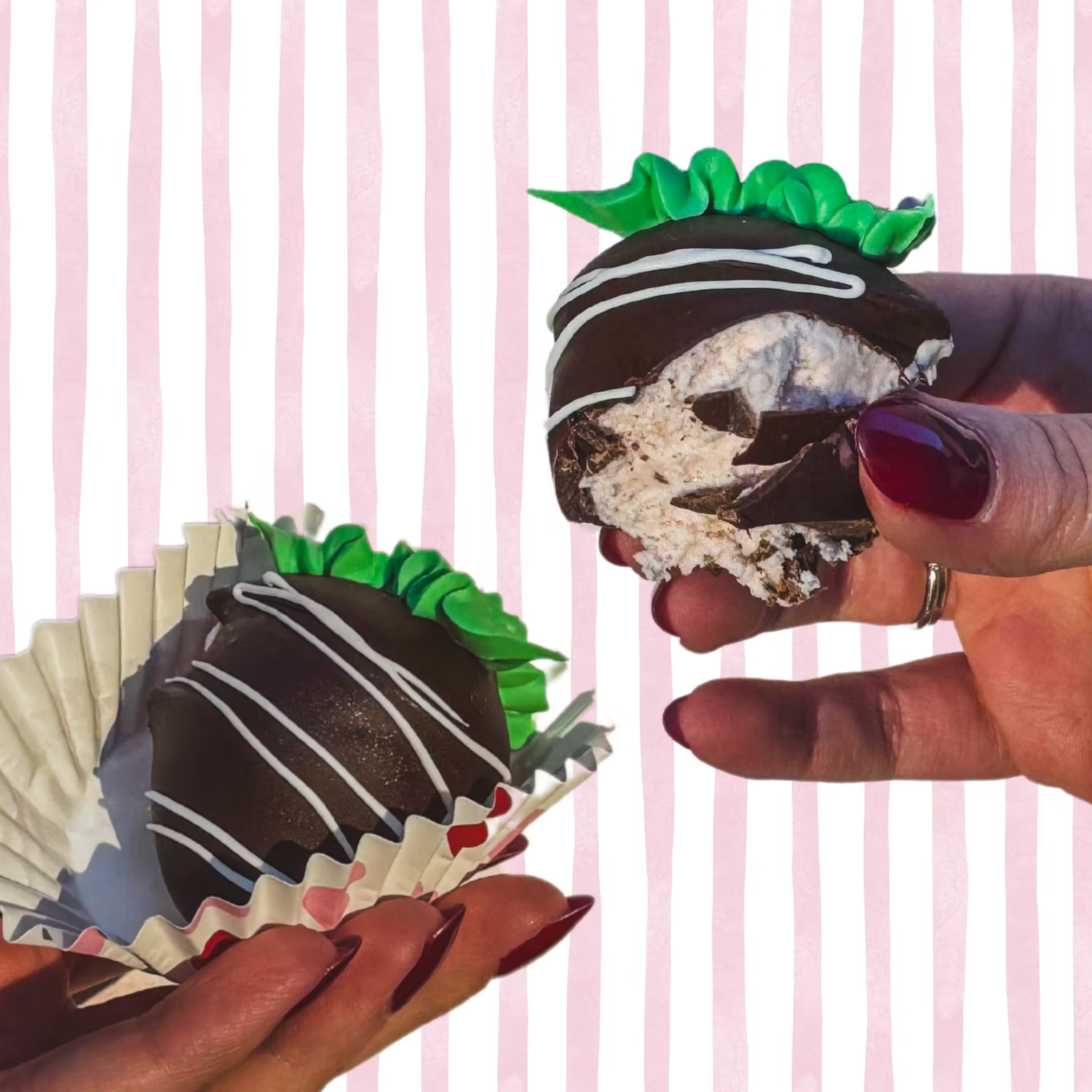 "Chocolate Covered Strawberries" Ice Cream Bites - 5 Pack