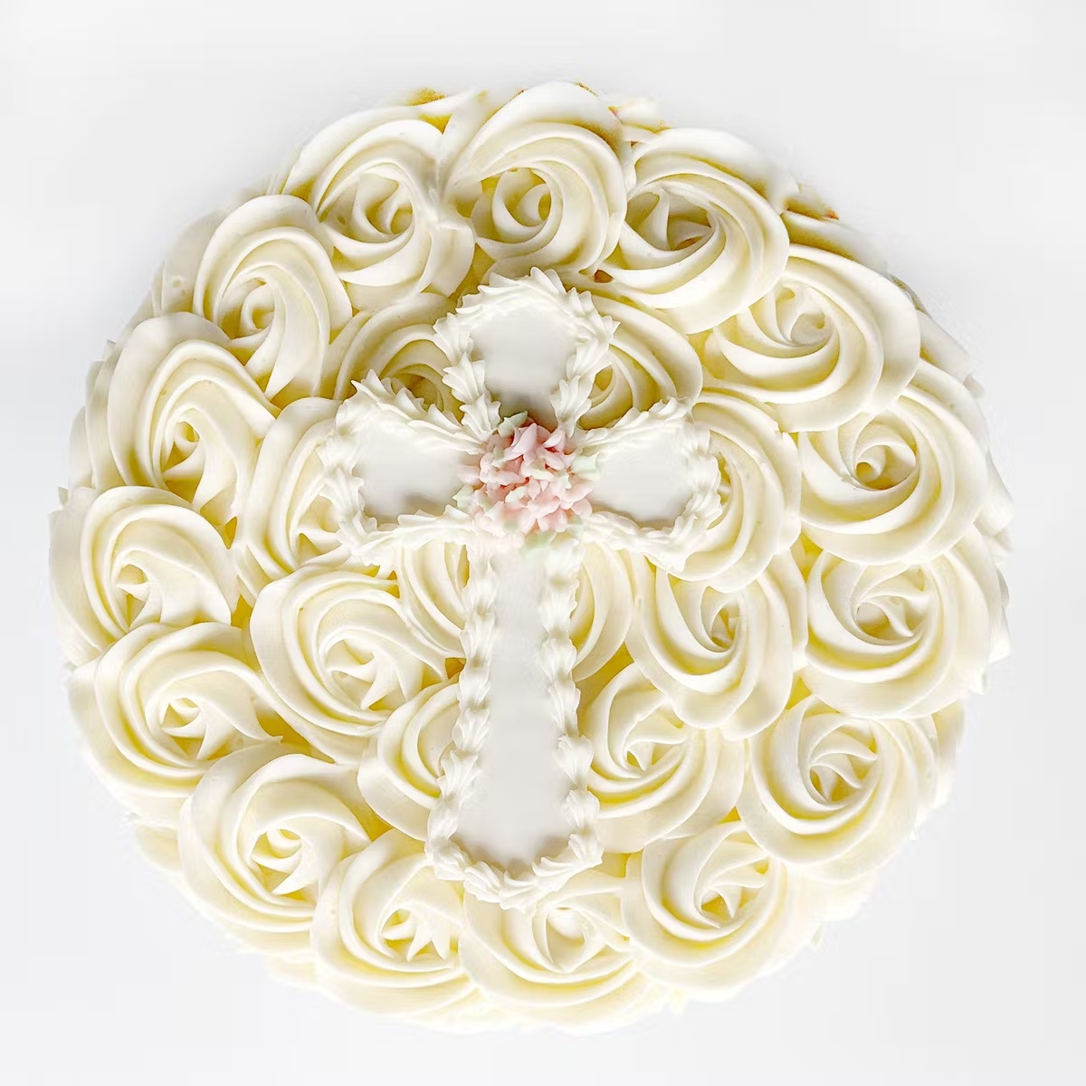 Easter Rosette Cross Cake