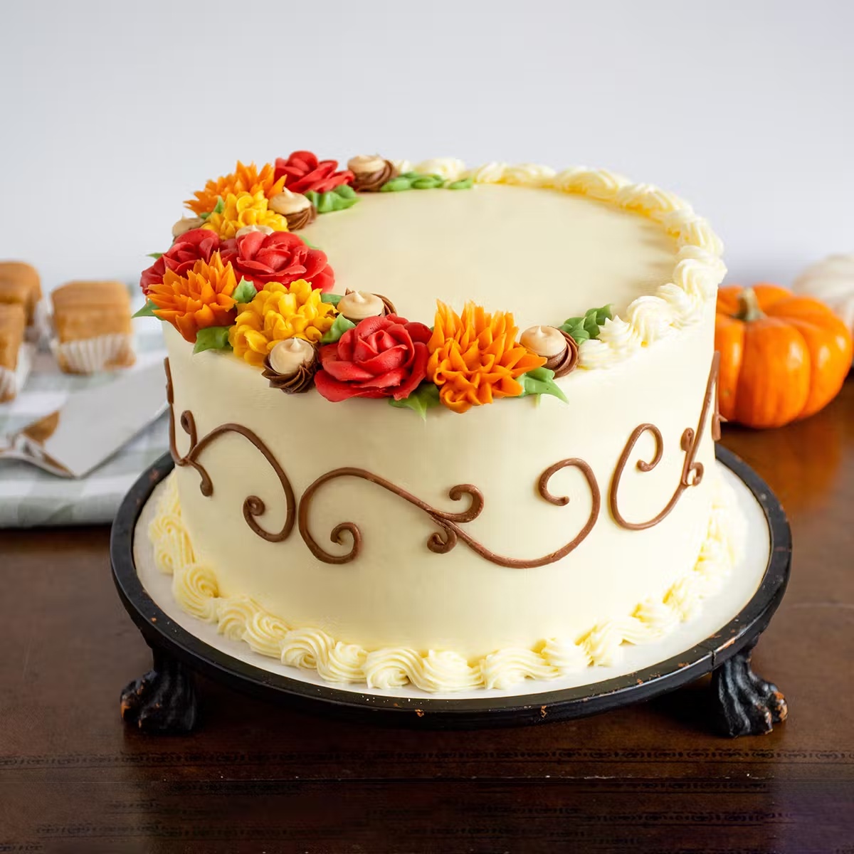Fall Crescent Flower Cake