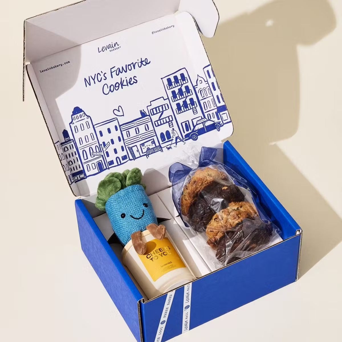 "Birthday" Cookies + Candle + Plushy Gift Set