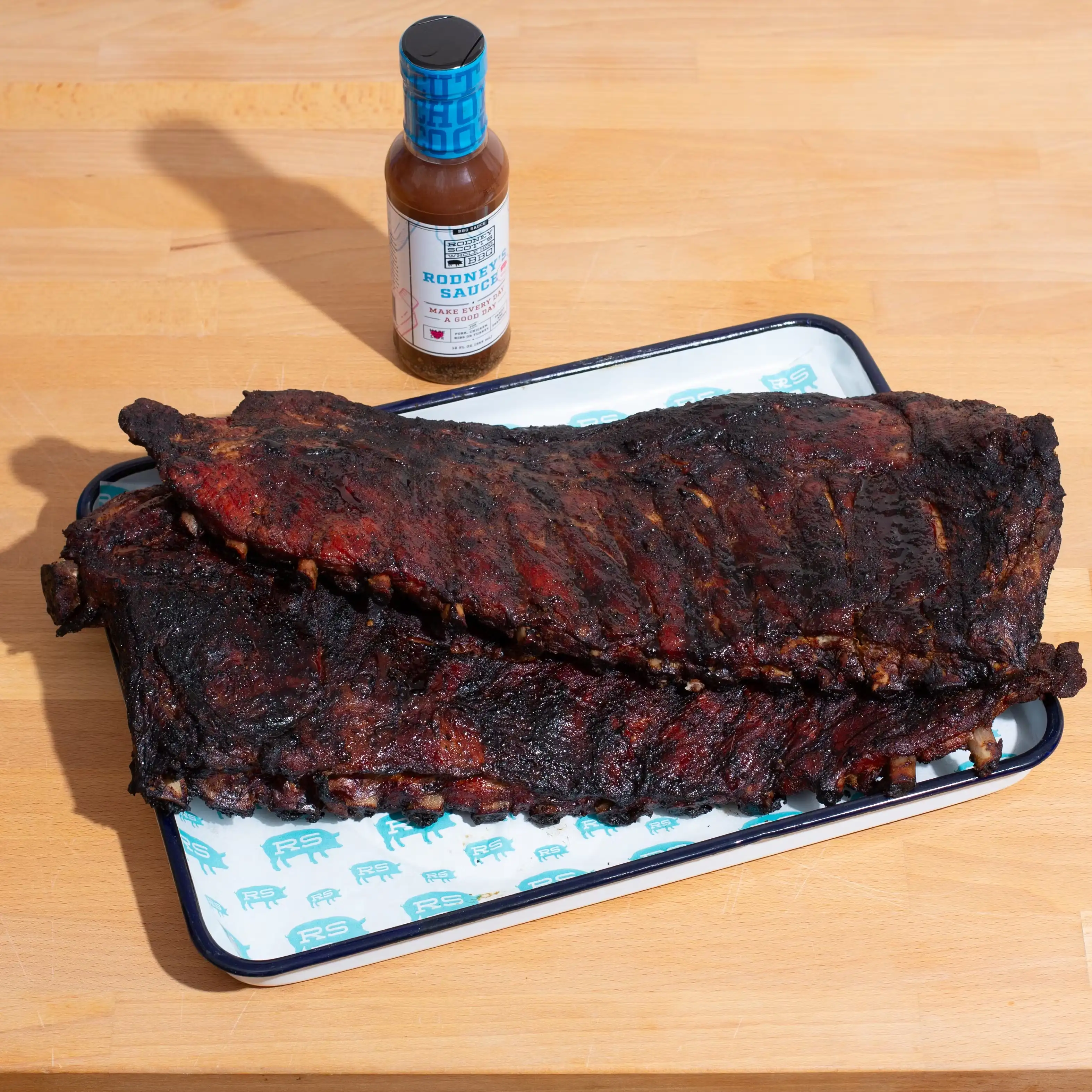 Smoked & Glazed Pork Spare Ribs + BBQ Sauce