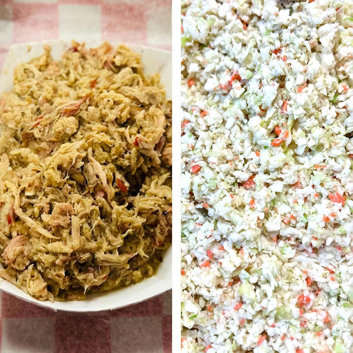 Chopped BBQ Pork + Coleslaw + BBQ Sauce