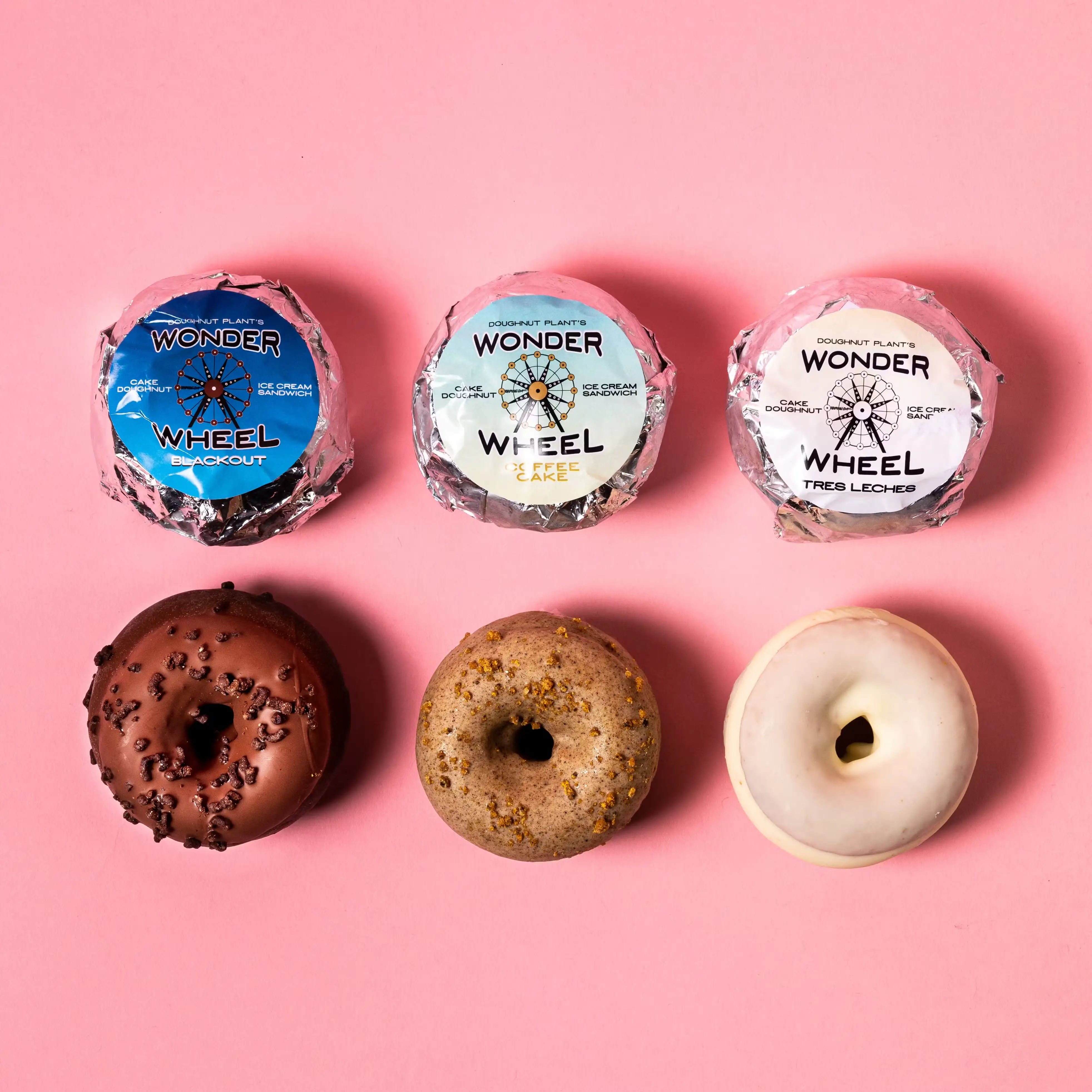 "Wonder Wheel" Cake Doughnut Ice Cream Sandwich Sampler  - 6 Pack