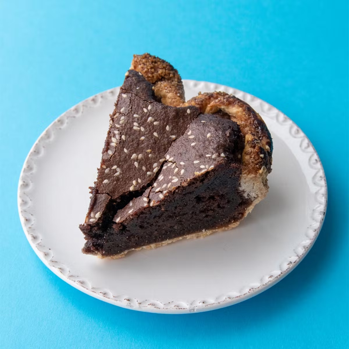 Chocolate Tahini Chess Pie