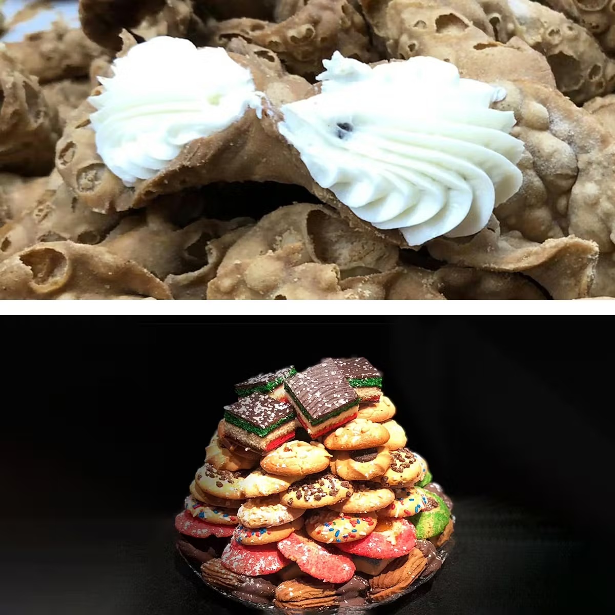 Assorted Italian Cookies + Cannoli Combo Box