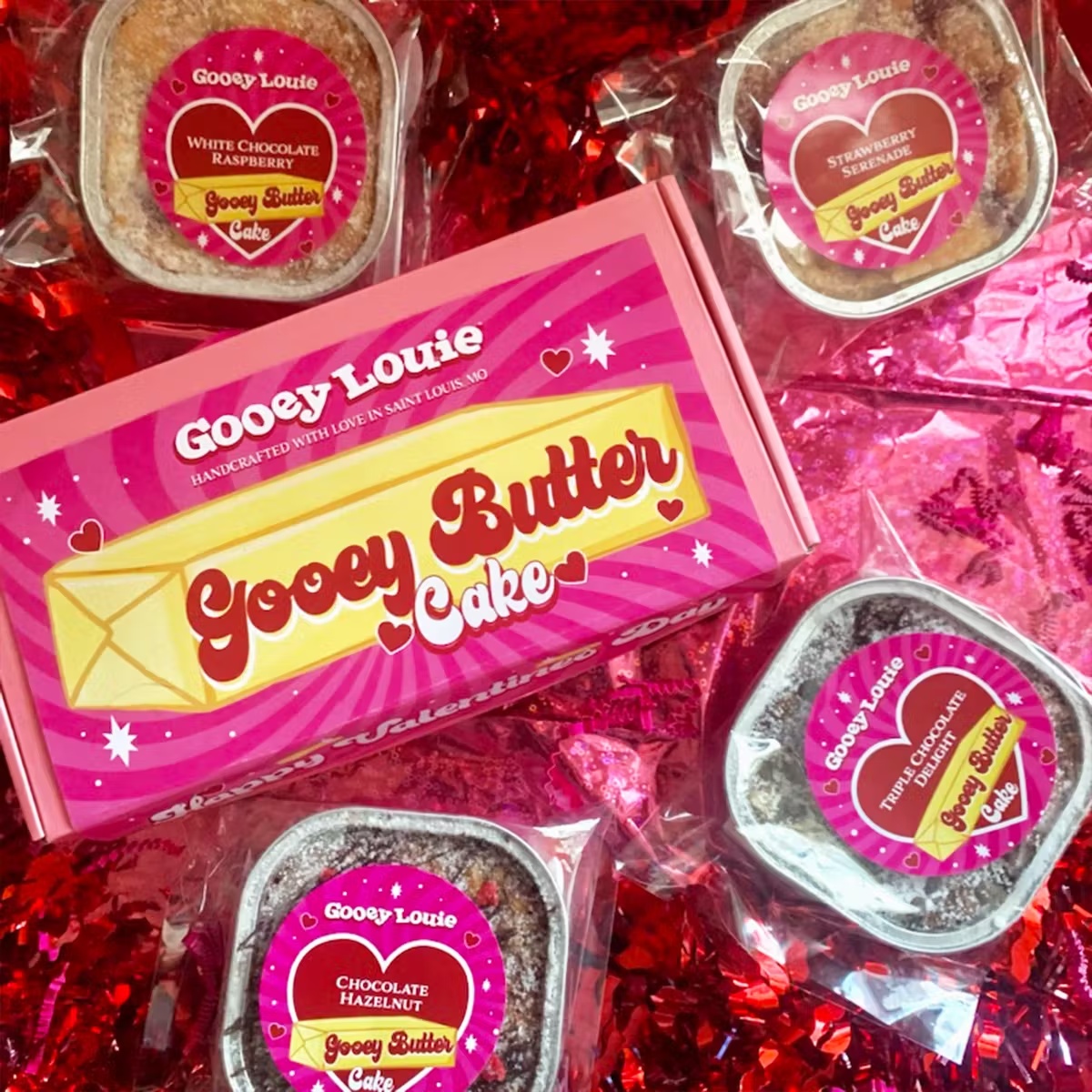 Valentine's Mini Gooey Butter Cake Sampler - 4 Pack