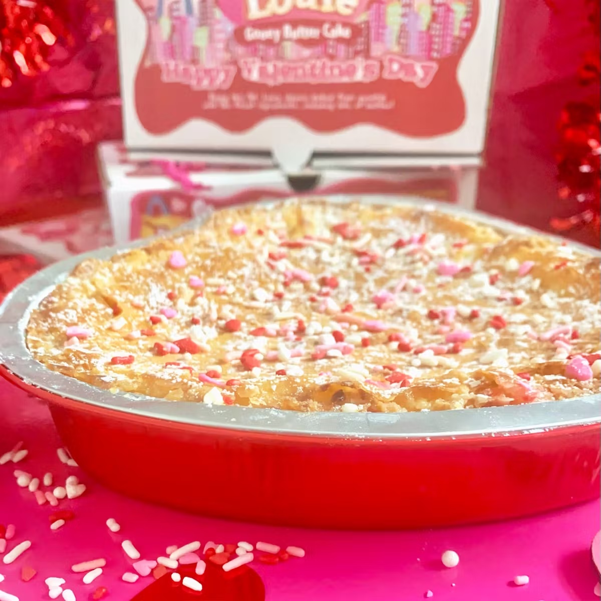 Valentine's Heart Shaped Gooey Butter Cake